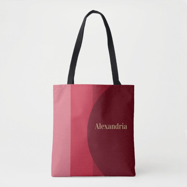Personalisierter Retro-Roter Streifen Tasche (Vorderseite)