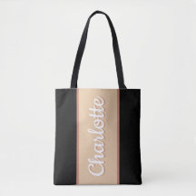 Personalisierter Retro Streifen Beige Schwarz