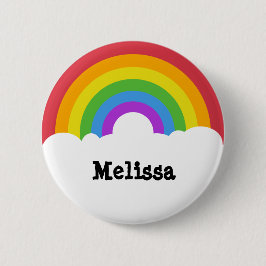 Personalisierter Retro-Style Rundbogen und Wolken Button
