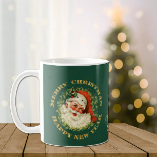 Personalisierter Retro-Weihnachtsmann Kaffeetasse