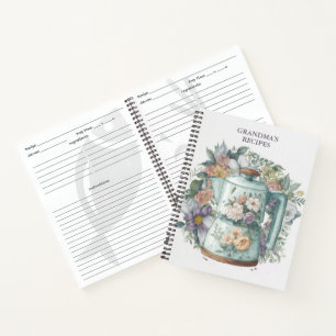 Personalisierter Rezeptor Blumenkaffee Notizbuch