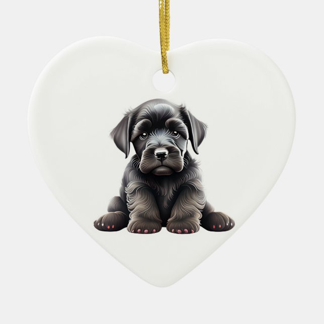 Personalisierter Riesenschnauzer-Welpe Keramik Ornament (Vorne)