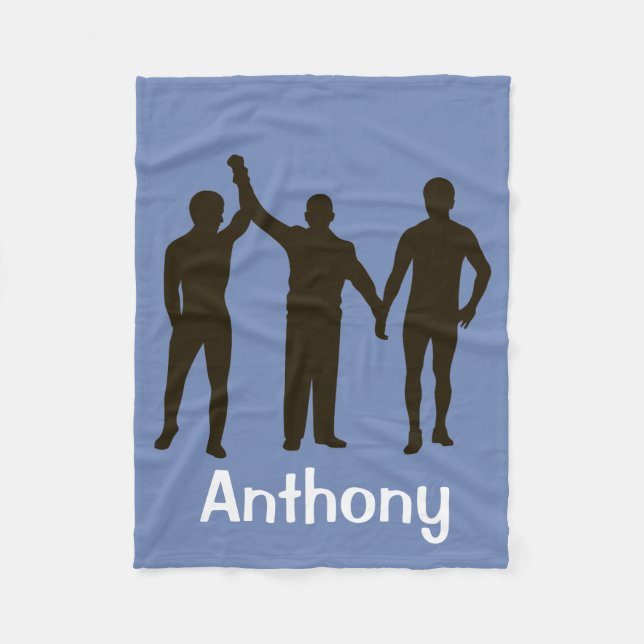 Personalisierter Ringkämpfer-gewinnende Fleecedecke (Vorderseite)