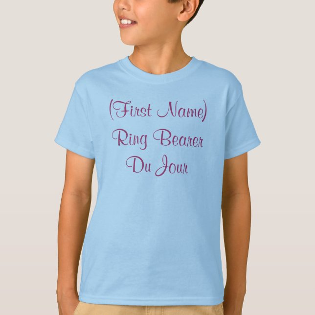 Personalisierter Ringträger Du Jour Wedding Party T-Shirt (Vorderseite)