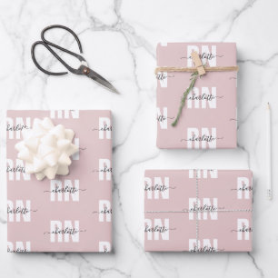 Personalisierter RN-Abschluss Chic Geschenkpapier Set