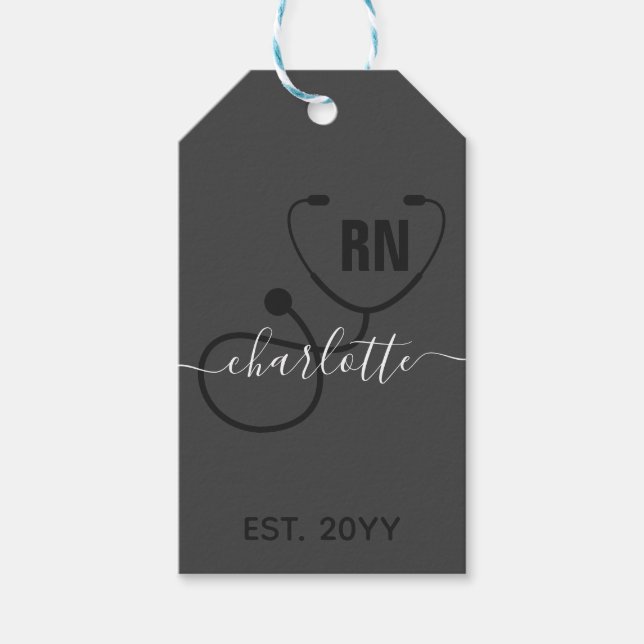 Personalisierter RN-Abschluss Geschenkanhänger (Vorderseite)