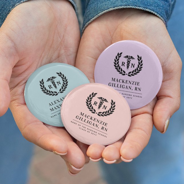 Personalisierter RN Nursing School Abschluss Elega Button (Von Creator hochgeladen)