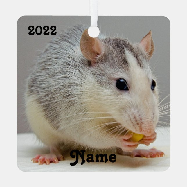 Personalisierter Roan Rattenrat Keramik Ornament (Rückseite)