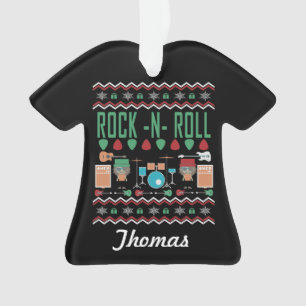 Personalisierter Rock-n-Roll Ugly Weihnachtsschrei Ornament