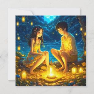 Personalisierter romantischer Anime-Veilental Vale Karte