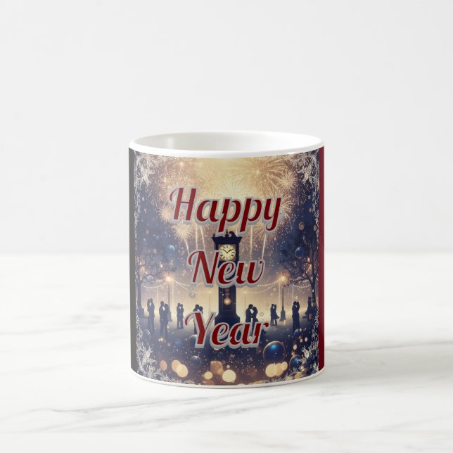 Personalisierter romantischer Neujahrsfeier-Mug Kaffeetasse (Mittel)