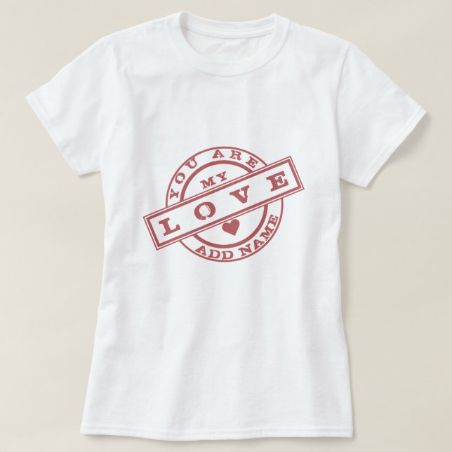 Personalisierter romantischer T - Shirt mit Indivi (Design vorne)