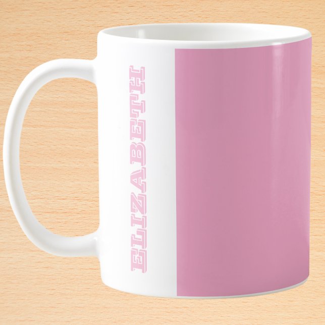 Personalisierter rosa Blockname Kaffeetasse (Von Creator hochgeladen)
