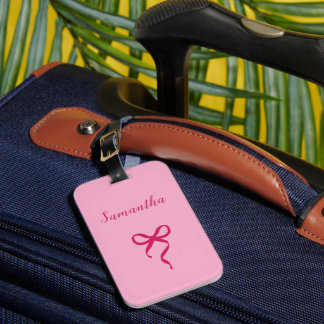 Personalisierter rosa Bogen Gepäckanhänger