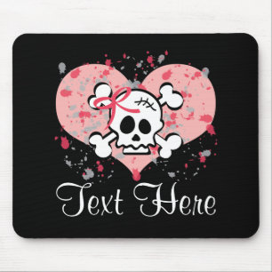 Personalisierter rosa Bogen-Schädel Mousepad