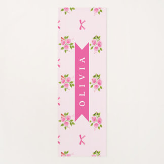 Personalisierter Rosa Coquette Mädchenname mit Blu Yogamatte