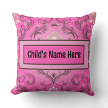 Personalisierter rosa Damask Kissen