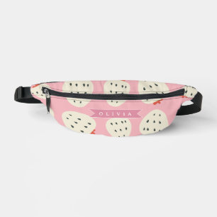 Personalisierter Rosa Erdbeeren Name Süß Mädchenha Bauchtasche