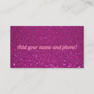 Personalisierter rosa funkelnder Glitzer Visitenkarte