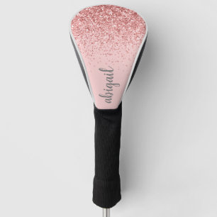 Personalisierter Rosa-Glitzer Golf Headcover