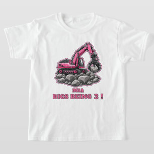 Personalisierter Rosa Greifer Bagger T-Shirt