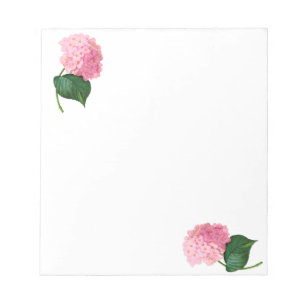 Personalisierter rosa Hydrangea-Notizblock Notizblock