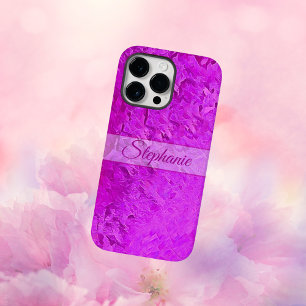 Personalisierter rosa künstlerischer Name Case-Mate iPhone 14 Pro Max Hülle