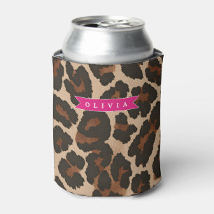 Personalisierter Rosa Leoparden Druck Chic Tier Pr Dosenkühler