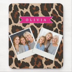 Personalisierter Rosa Leoparden Druck Chic Tier Pr Mousepad
