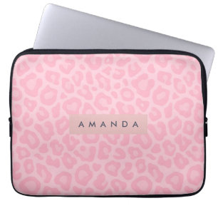 Personalisierter Rosa Leopardenprint Laptopschutzhülle
