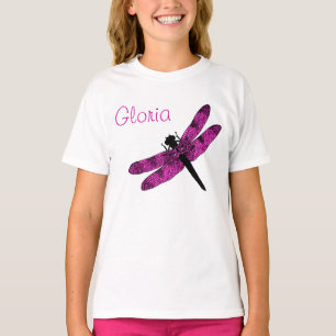 Personalisierter Rosa Libelle T-Shirt