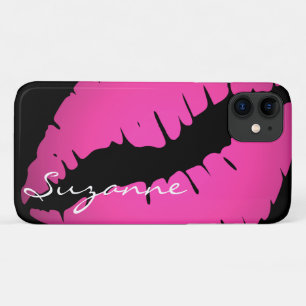 Personalisierter rosa Lippenabdruck iPhone 11 Hülle