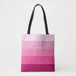 Personalisierter rosa Ombre-Farbblock Tasche