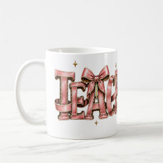 Personalisierter rosa Schleifen-Name-Becher, Coque Kaffeetasse