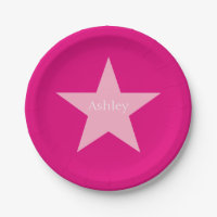 Personalisierter rosa Stern-Papierplatte