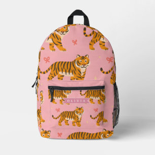 Personalisierter Rosa Tiger Chic Edgy Lustiger Sti Bedruckter Rucksack