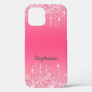 Personalisierter rosa tropfender Glitter-Trendy-Gl Case-Mate iPhone Hülle