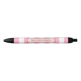 Personalisierter rosa und weißer gestreifter Stift