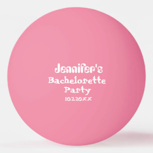 Personalisierter rosa weißer Junggesellinnenabschi Tischtennisball