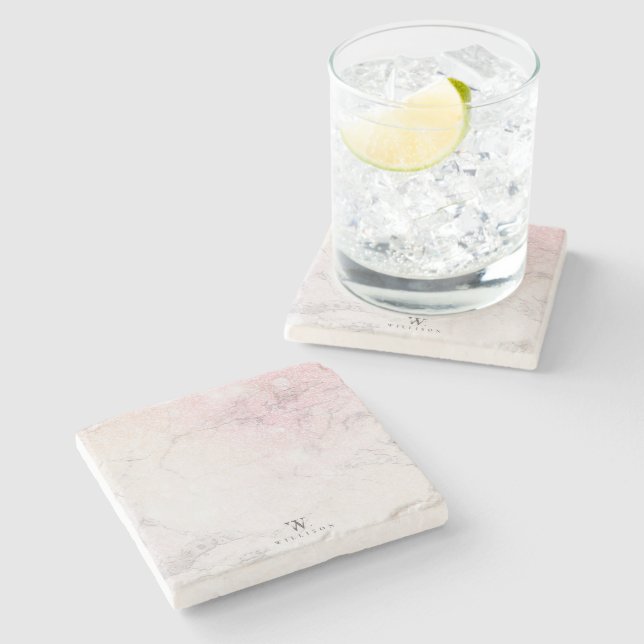 Personalisierter Rose-Glitzer Steinuntersetzer (Seitenansicht)