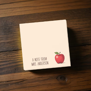 Personalisierter roter Apfel mit dem Namen des Leh Post-it Klebezettel