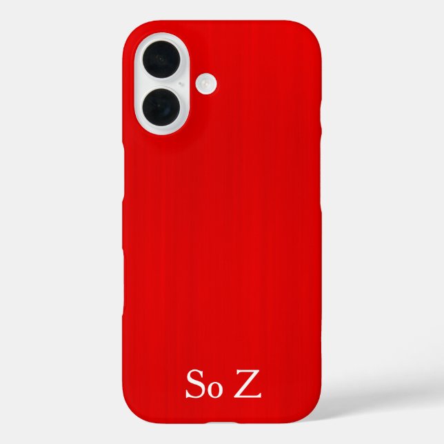 Personalisierter roter Glamour iPhone 16 Hülle (Rückseite)
