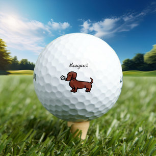 Personalisierter Roter Glattdachshund Winzige Blum Golfball