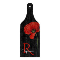 Personalisierter roter Mohn auf schwarz