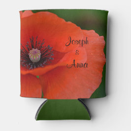 Personalisierter Roter Mohn Dosenkühler