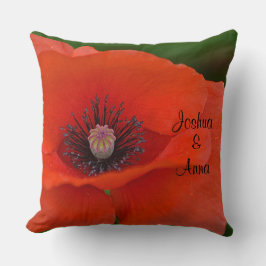 Personalisierter Roter Mohn Kissen