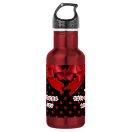 Personalisierter roter Punkte Motivations-  Edelstahlflasche