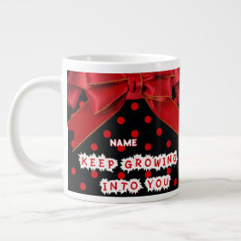 Personalisierter roter Punkte Motivations-  Jumbo-Tasse