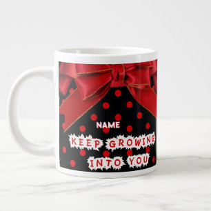Personalisierter roter Punkte Motivations- Jumbo-Tasse