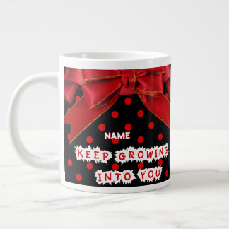 Personalisierter roter Punkte Motivations-  Jumbo-Tasse